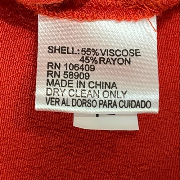 GIANNI BINI Orangish-Red 3/4 Sleeve with Ties Blouse, Super Cute! Size Large - Picture 3 of 9